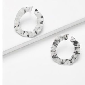 Open circle silver earrings